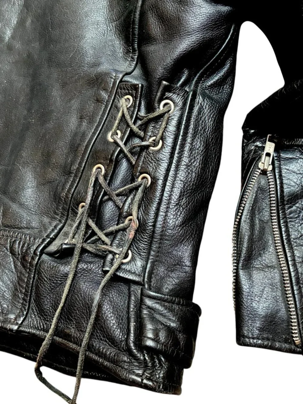 WILSONS LEATHER Jacket Thinsulate Black Moto Biker Zip Belt Mens Medium